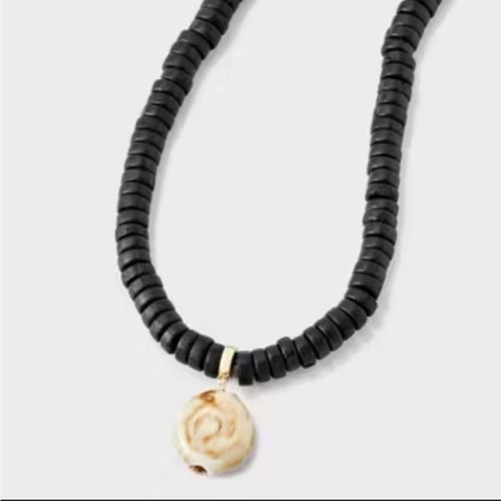 A New Day Pendant Charm Statement Necklace Cream Tan Circle Fashion Jewelry New 17$